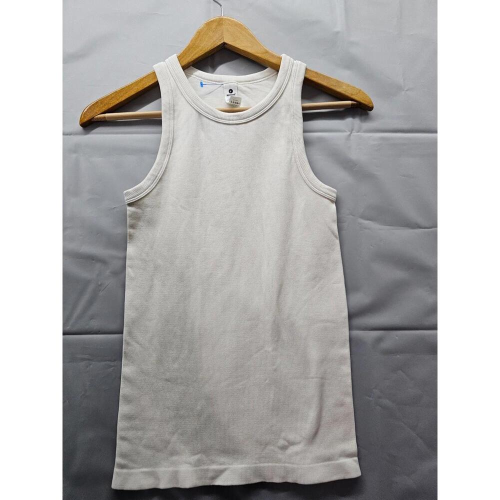 90 Degree by Reflex Seamless Rib Tank Top Cream Womens Small